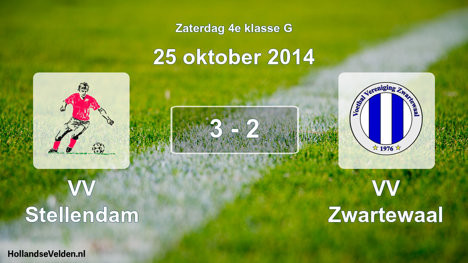 Total number of matches played: VV Stellendam - VV Zwartewaal 3 - 2 (25 October 2014)