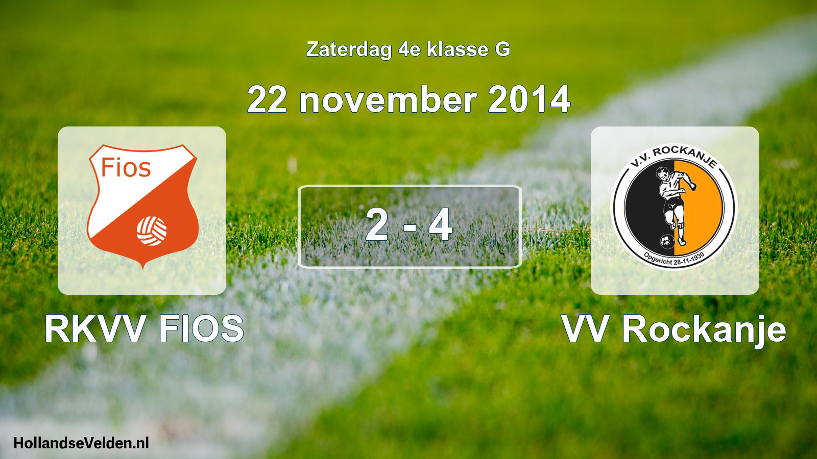 Total number of matches played: RKVV FIOS - VV Rockanje 2 - 4 (22 November 2014)