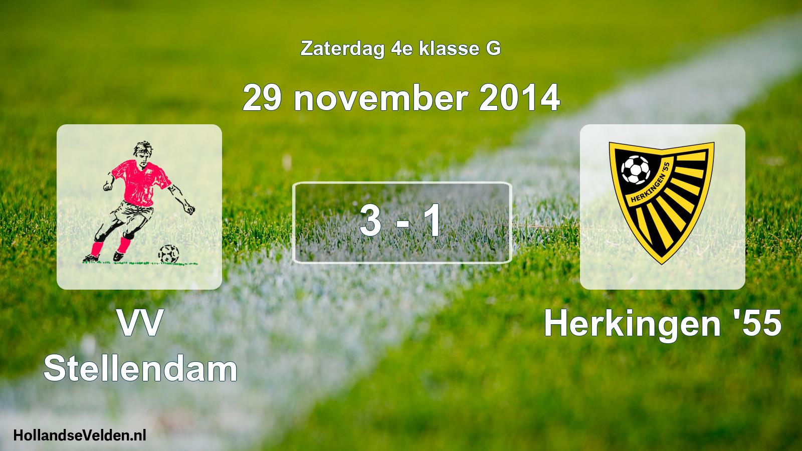 Total number of matches played: VV Stellendam - Herkingen '55 3 - 1 (29 November 2014)