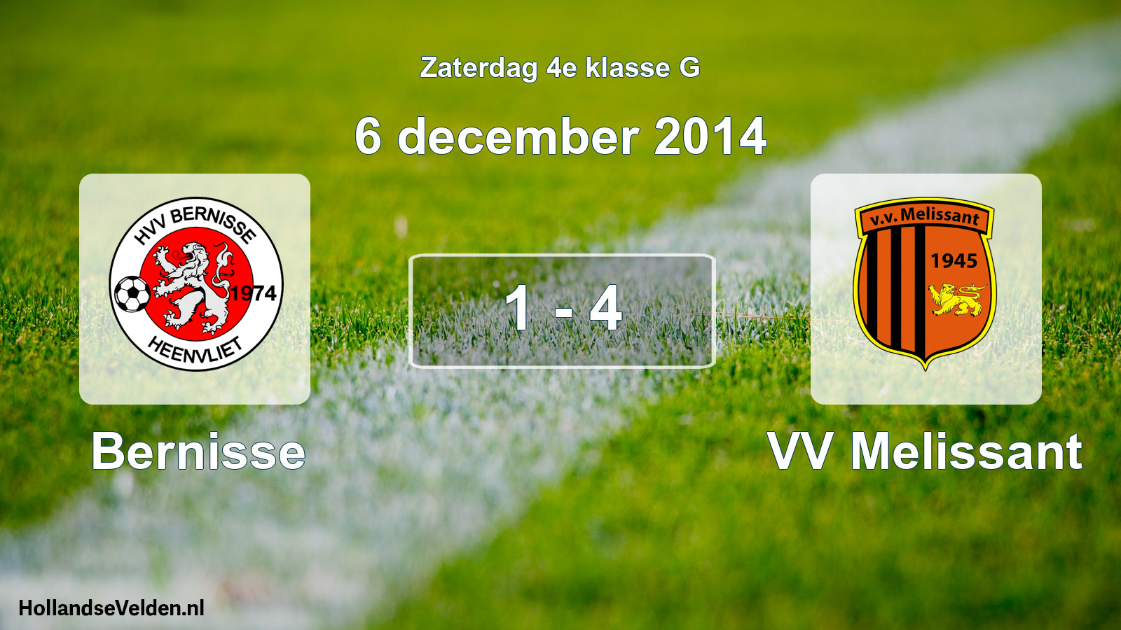 Total number of matches played: Bernisse - VV Melissant 1 - 4 (6 December 2014)