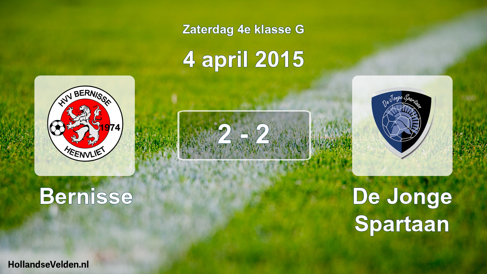 Total number of matches played: Bernisse - De Jonge Spartaan 2 - 2 (4 April 2015)