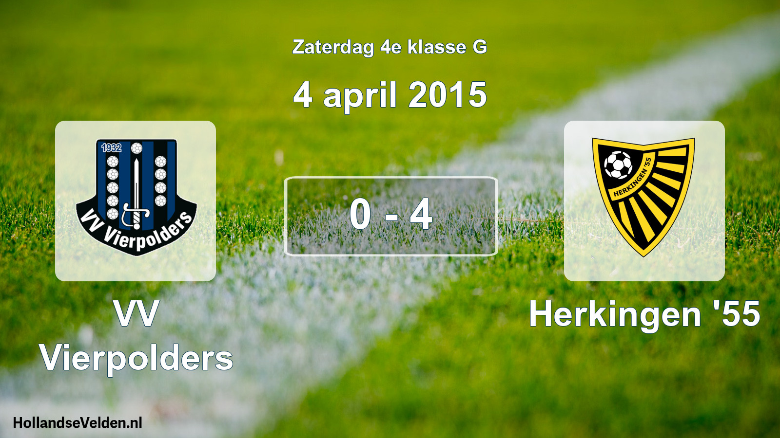 Total number of matches played: VV Vierpolders - Herkingen '55 0 - 4 (4 April 2015)