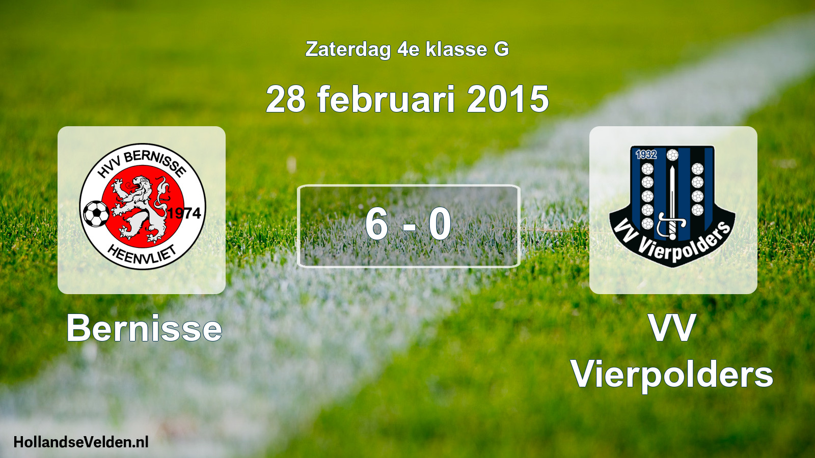 Total number of matches played: Bernisse - VV Vierpolders 6 - 0 (28 February 2015)