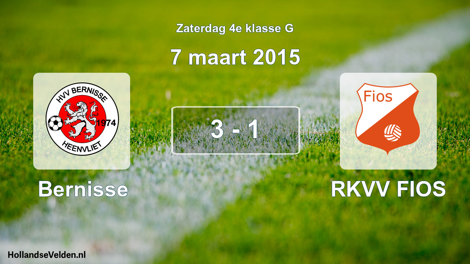 Total number of matches played: Bernisse - RKVV FIOS 3 - 1 (7 March 2015)