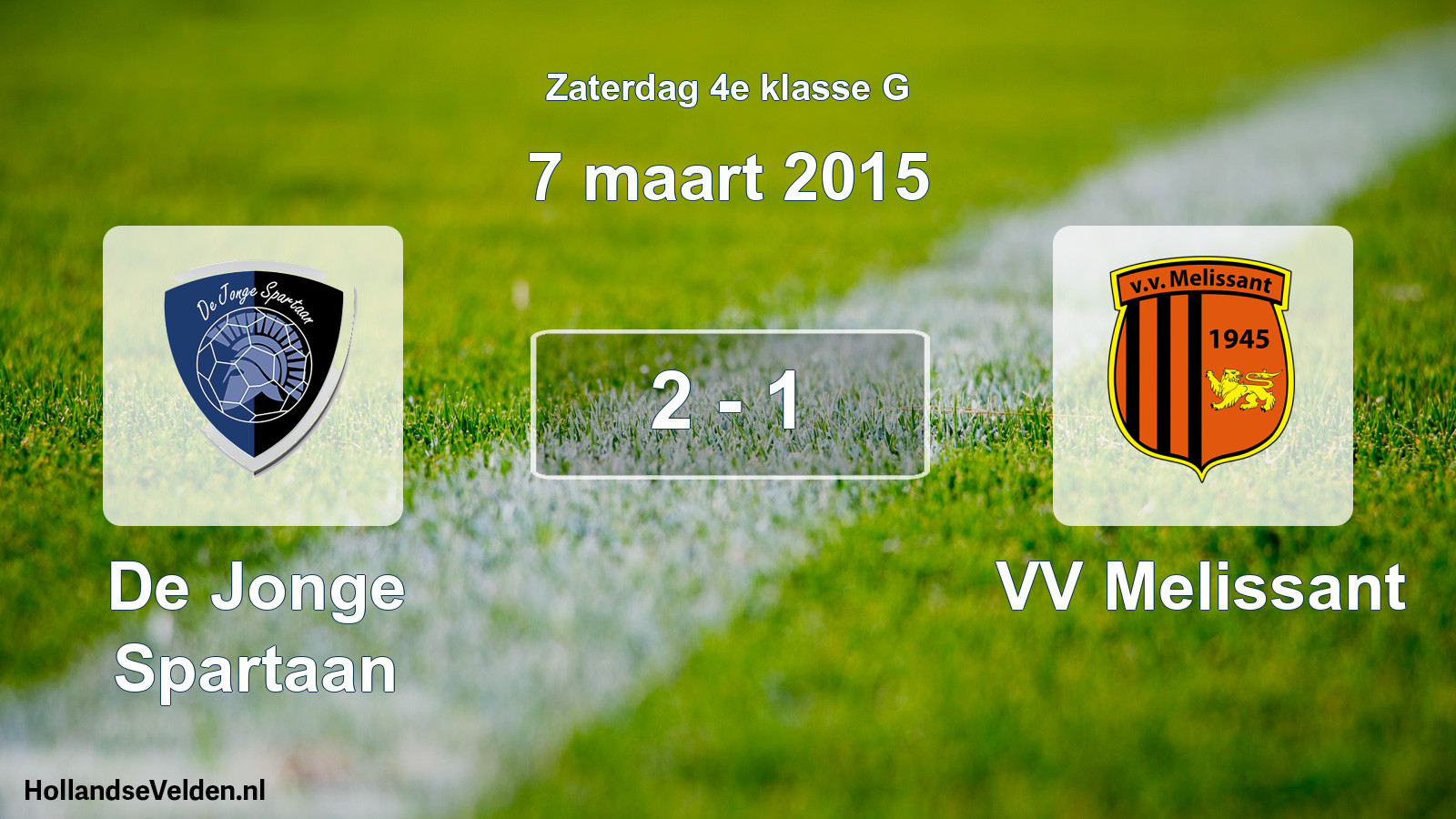 Total number of matches played: De Jonge Spartaan - VV Melissant 2 - 1 (7 March 2015)