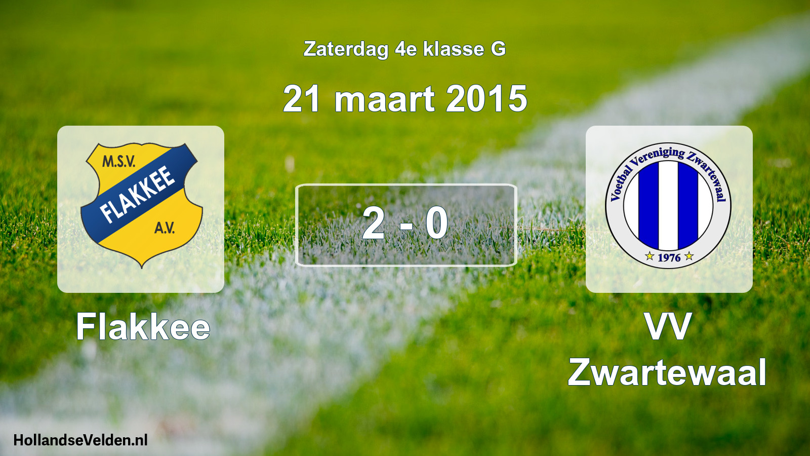 Total number of matches played: Flakkee - VV Zwartewaal 2 - 0 (21 March 2015)
