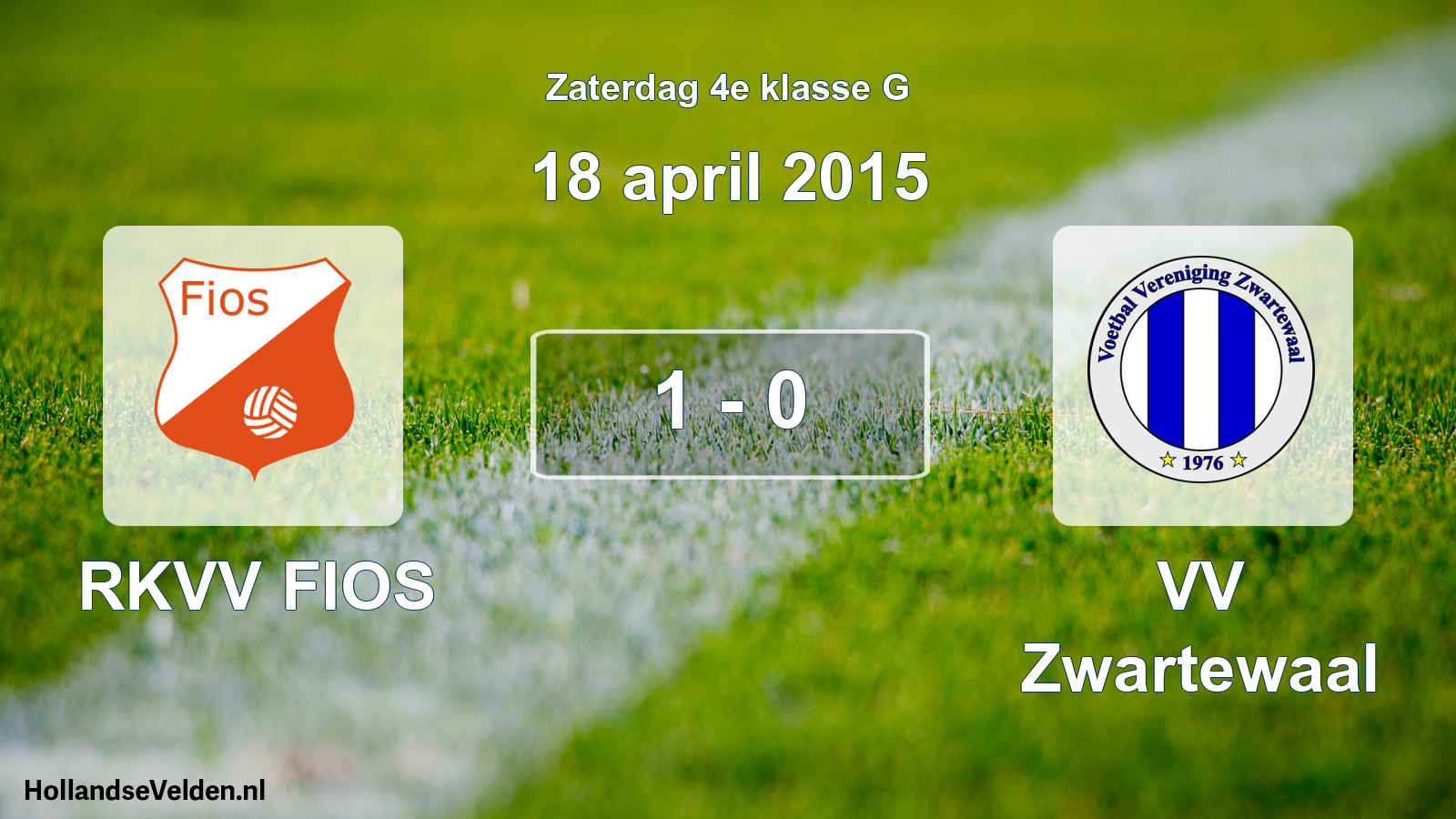 Total number of matches played: RKVV FIOS - VV Zwartewaal 1 - 0 (18 April 2015)