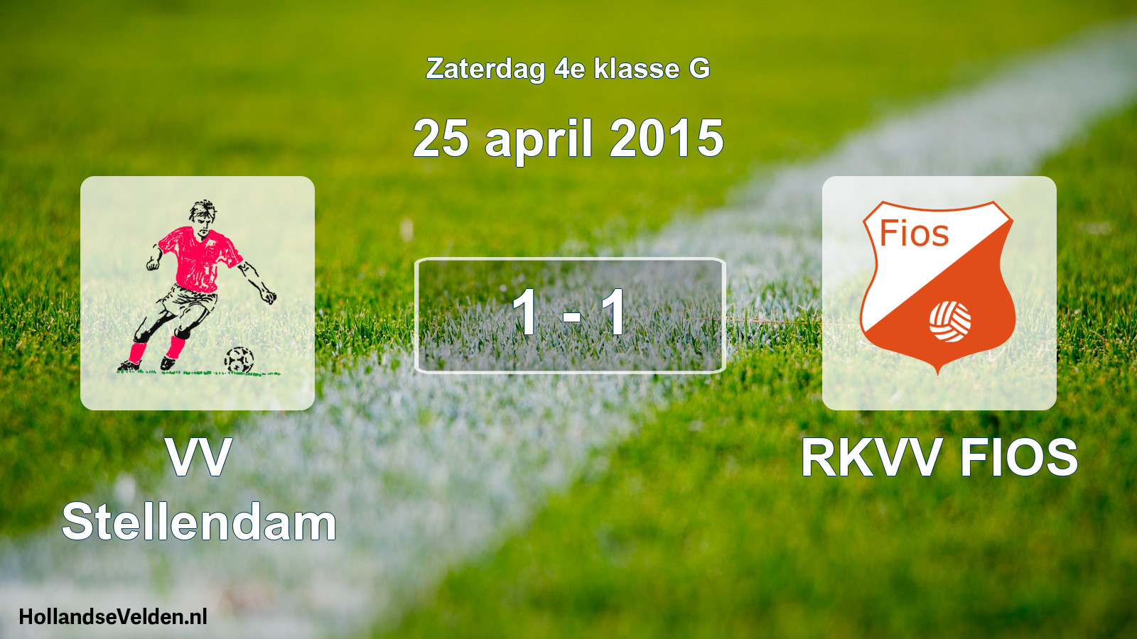 Total number of matches played: VV Stellendam - RKVV FIOS 1 - 1 (25 April 2015)