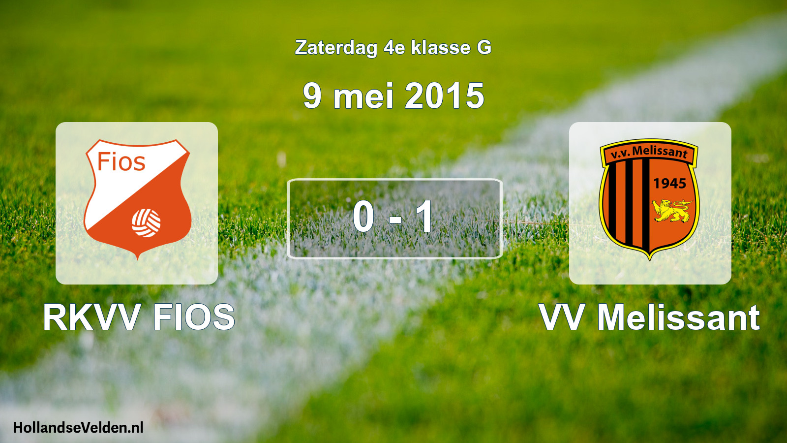 Total number of matches played: RKVV FIOS - VV Melissant 0 - 1 (9 May 2015)