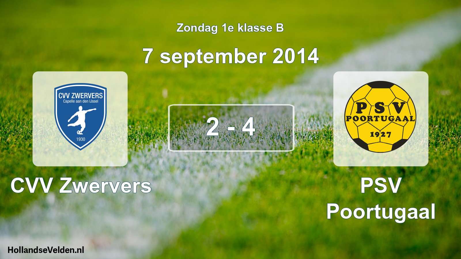 Total number of matches played: CVV Zwervers - PSV Poortugaal 2 - 4 (7 September 2014)