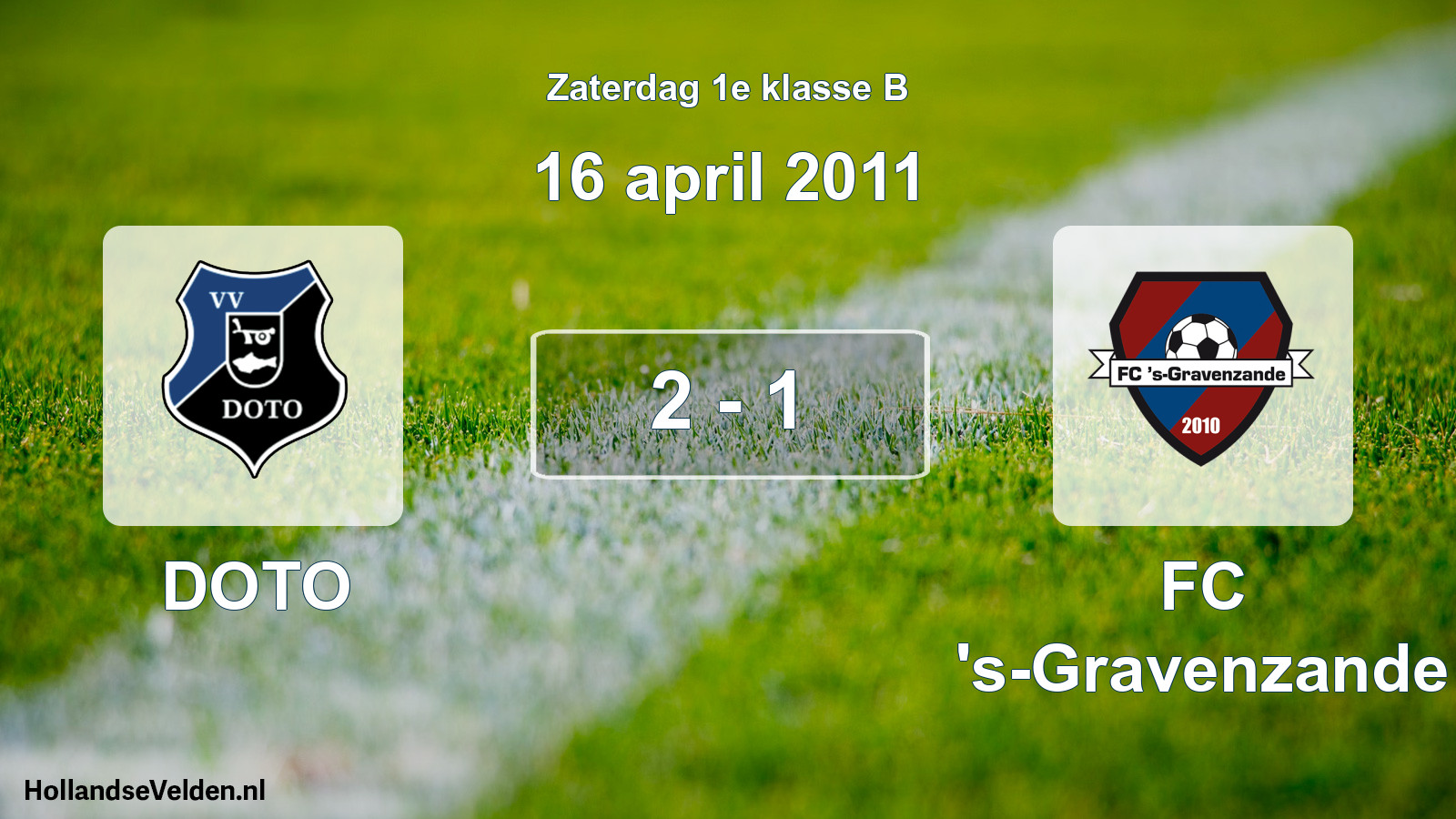 Total number of matches played: DOTO - FC 's-Gravenzande 2 - 1 (16 April 2011)