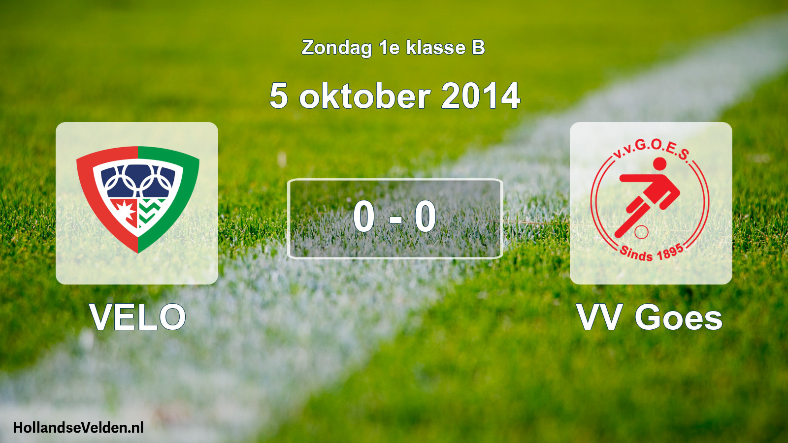 Total number of matches played: VELO - VV Goes 0 - 0 (5 October 2014)