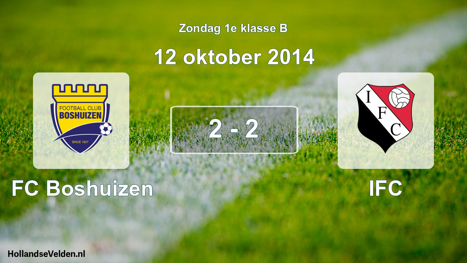 Total number of matches played: FC Boshuizen - IFC 2 - 2 (12 October 2014)