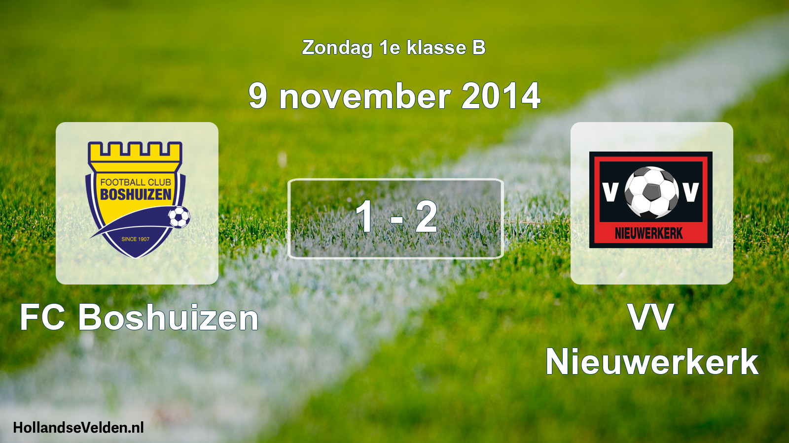 Total number of matches played: FC Boshuizen - VV Nieuwerkerk 1 - 2 (9 November 2014)