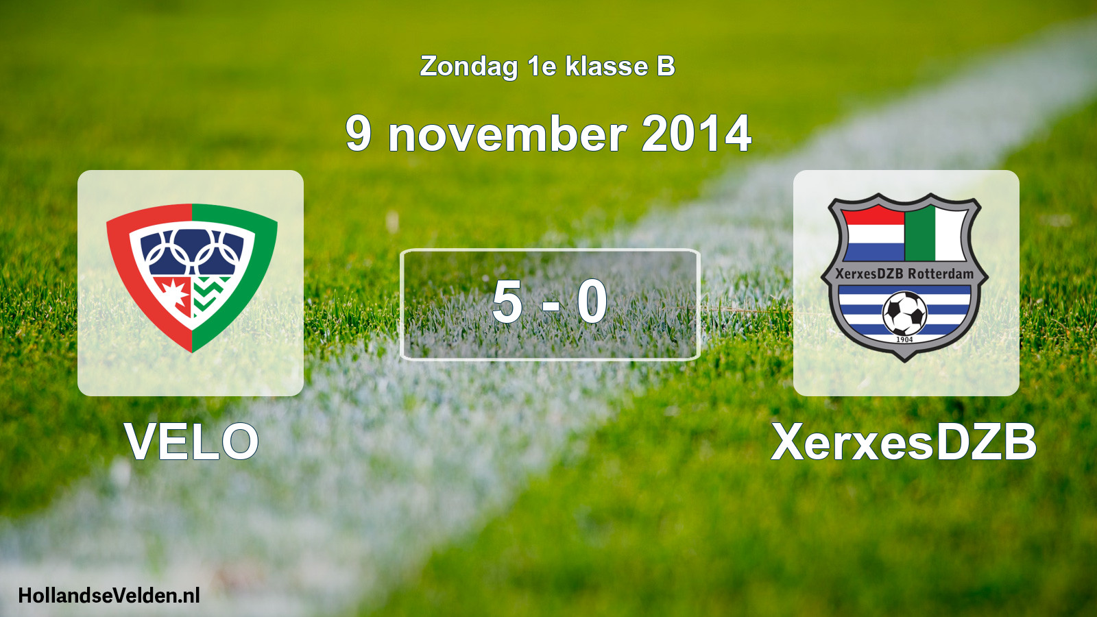 Total number of matches played: VELO - XerxesDZB 5 - 0 (9 November 2014)