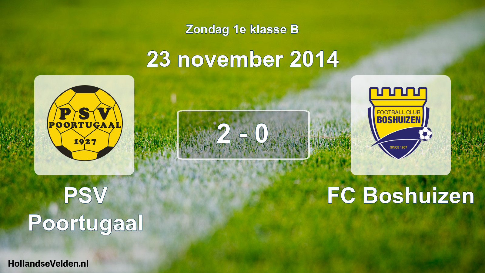 Total number of matches played: PSV Poortugaal - FC Boshuizen 2 - 0 (23 November 2014)