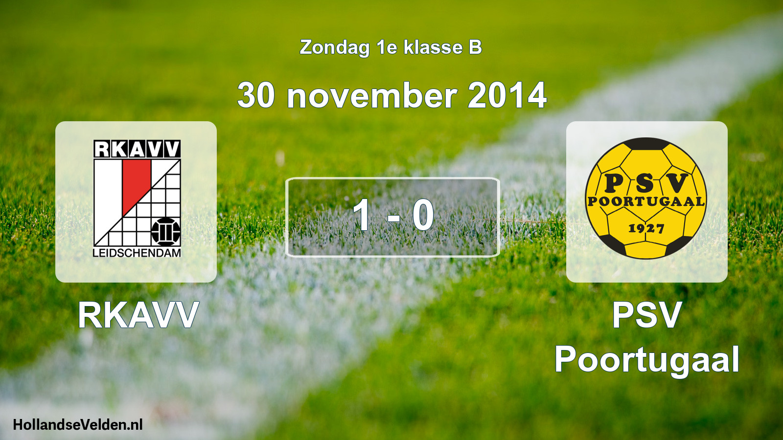 Total number of matches played: RKAVV - PSV Poortugaal 1 - 0 (30 November 2014)