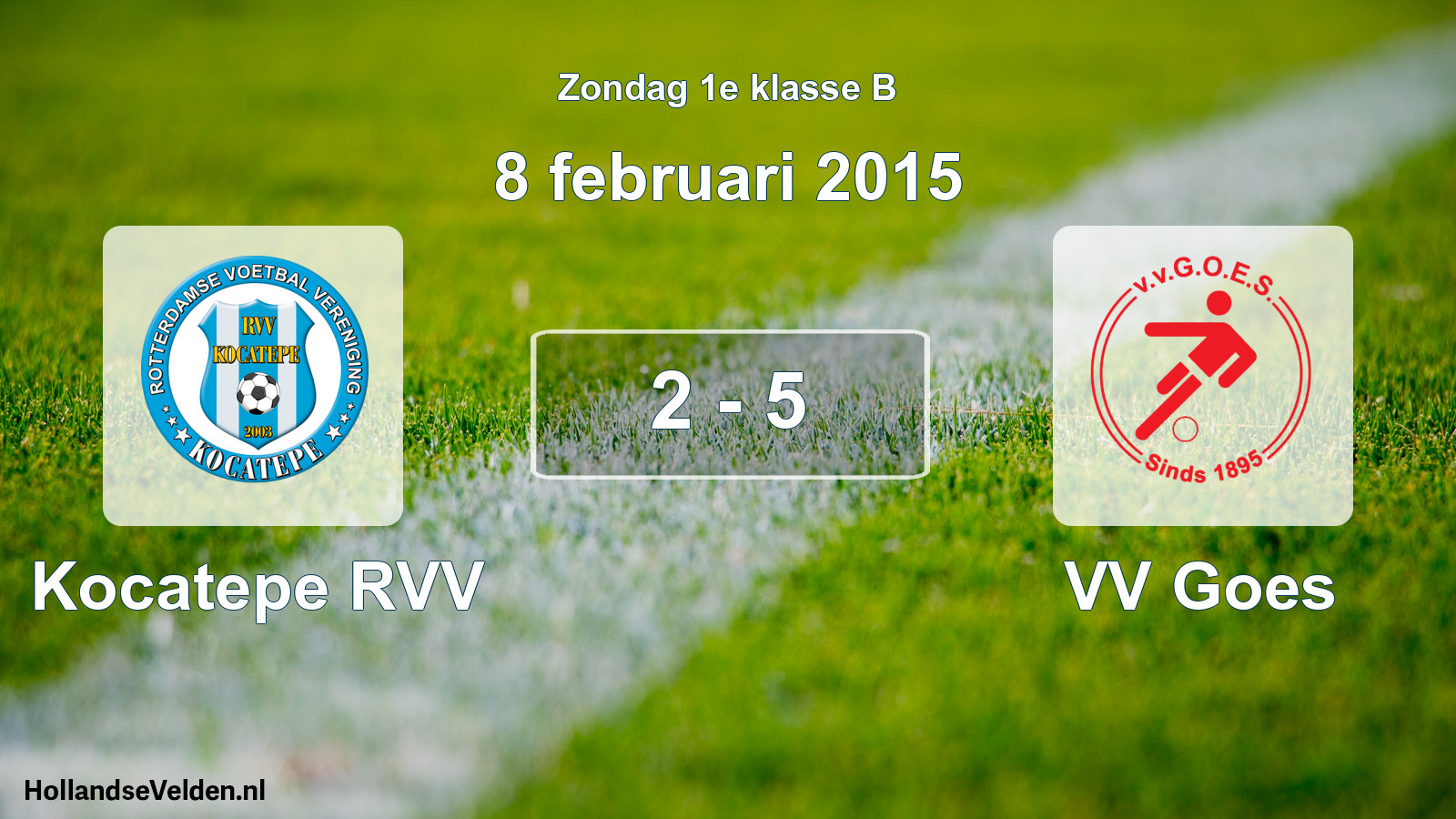 Total number of matches played: Kocatepe RVV - VV Goes 2 - 5 (8 February 2015)