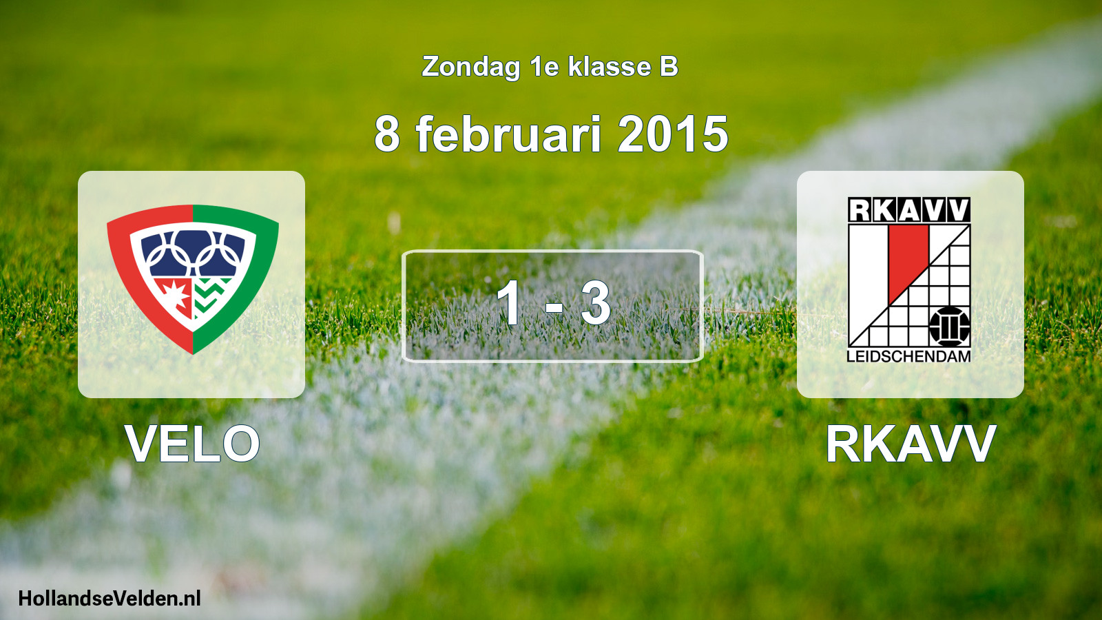 Total number of matches played: VELO - RKAVV 1 - 3 (8 February 2015)