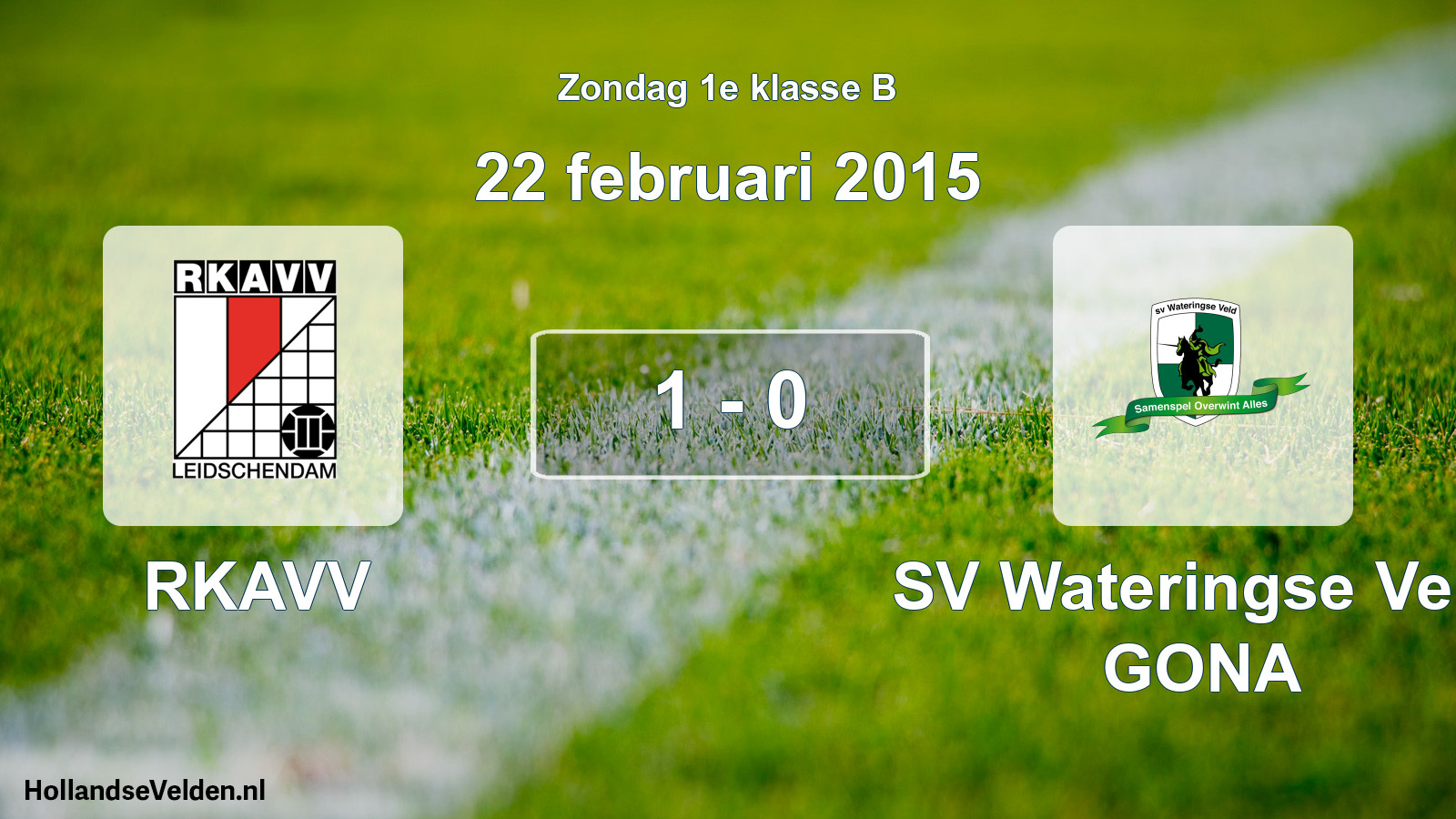 Total number of matches played: RKAVV - SV Wateringse Veld GONA 1 - 0 (22 February 2015)