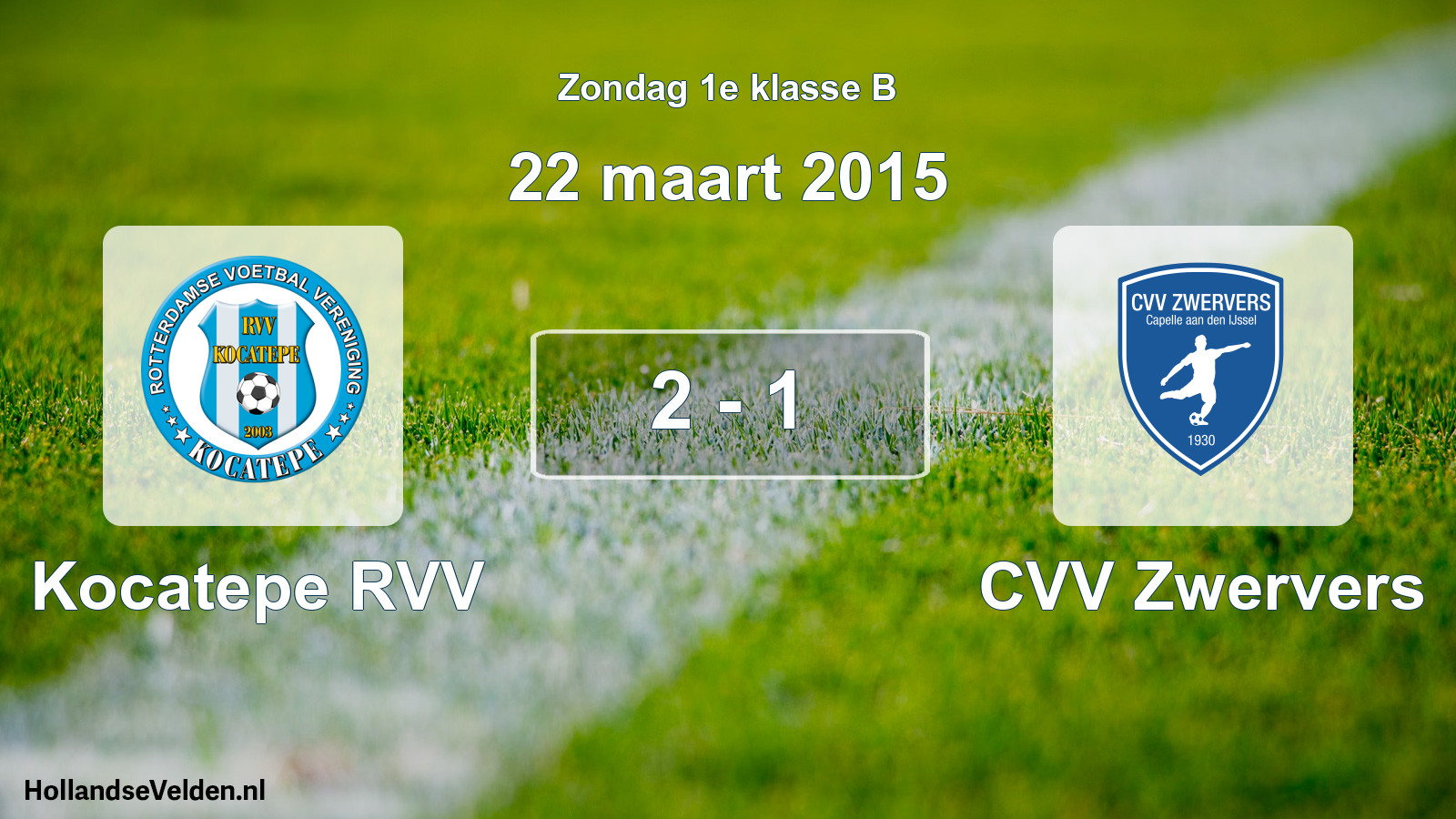 Total number of matches played: Kocatepe RVV - CVV Zwervers 2 - 1 (22 March 2015)