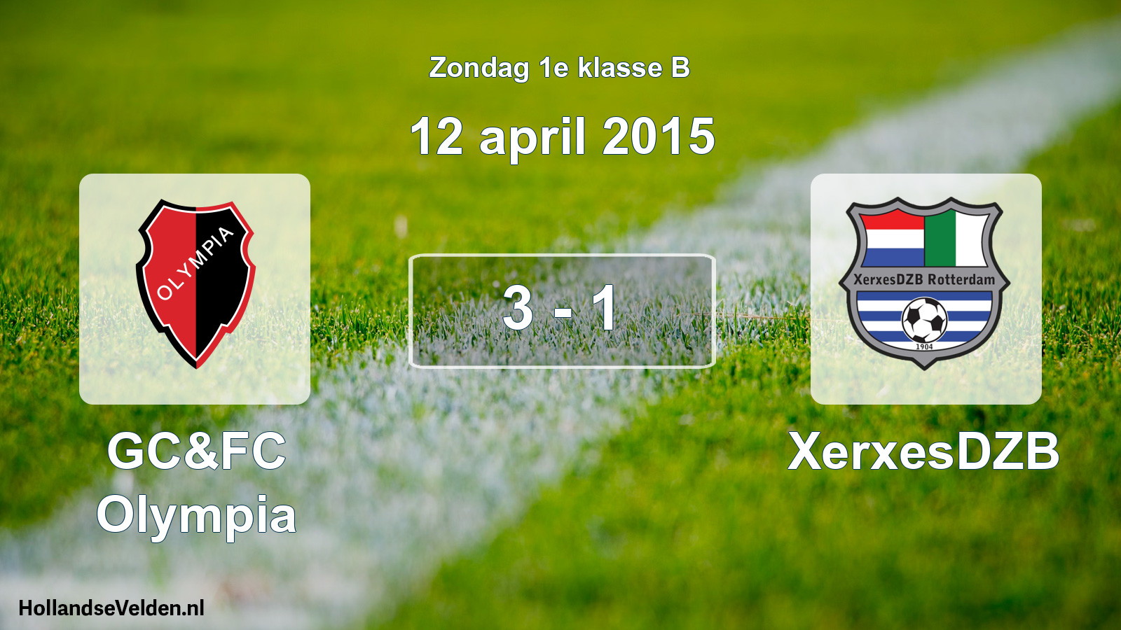 Total number of matches played: GC&FC Olympia - XerxesDZB 3 - 1 (12 April 2015)