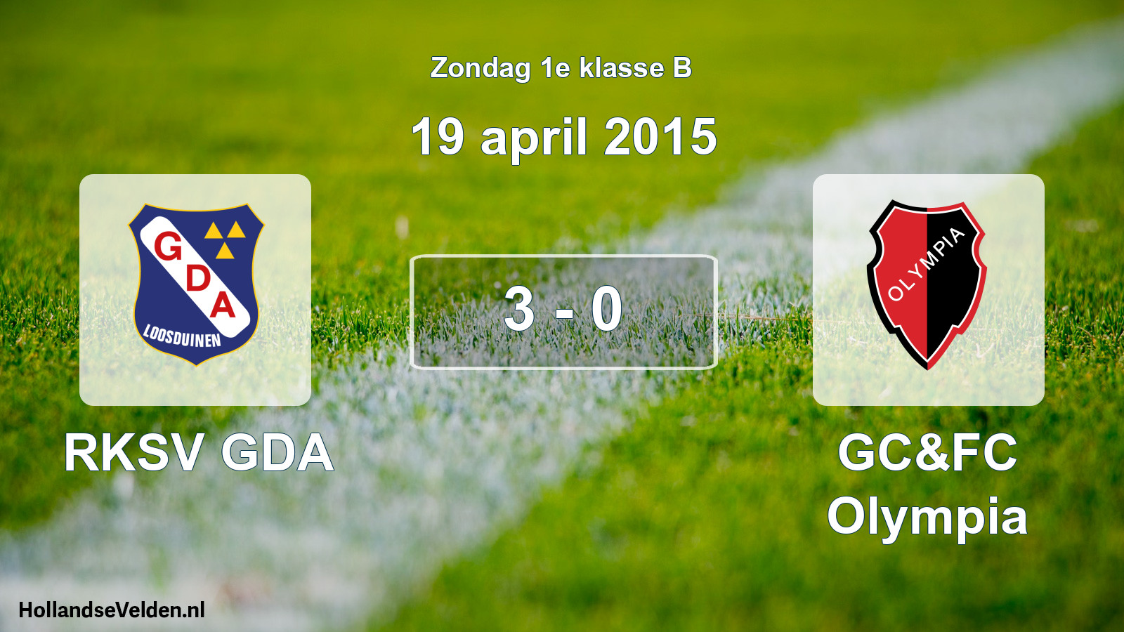 Total number of matches played: RKSV GDA - GC&FC Olympia 3 - 0 (19 April 2015)
