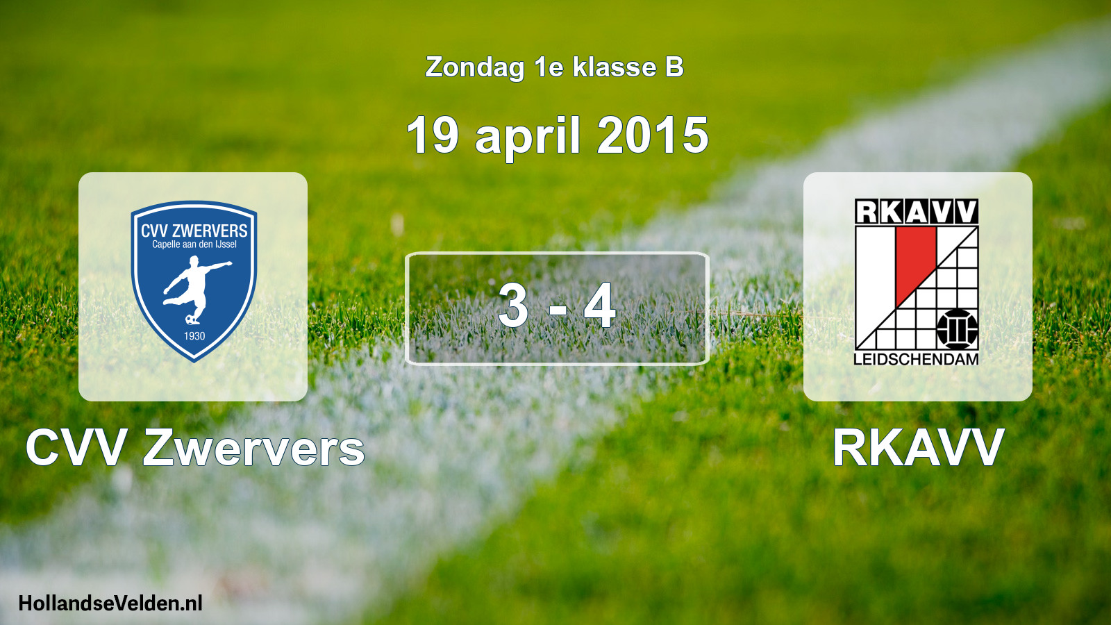 Total number of matches played: CVV Zwervers - RKAVV 3 - 4 (19 April 2015)