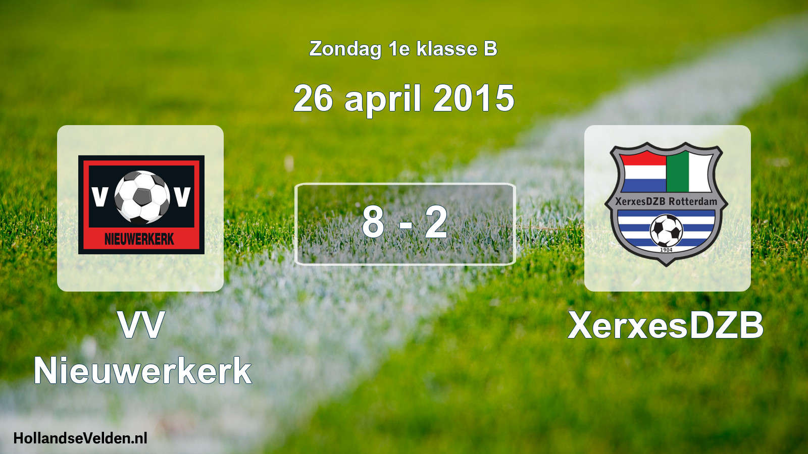 Total number of matches played: VV Nieuwerkerk - XerxesDZB 8 - 2 (26 April 2015)
