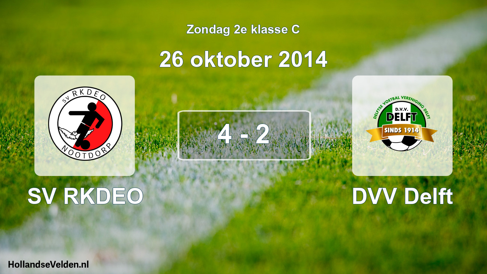 Total number of matches played: SV RKDEO - DVV Delft 4 - 2 (26 October 2014)