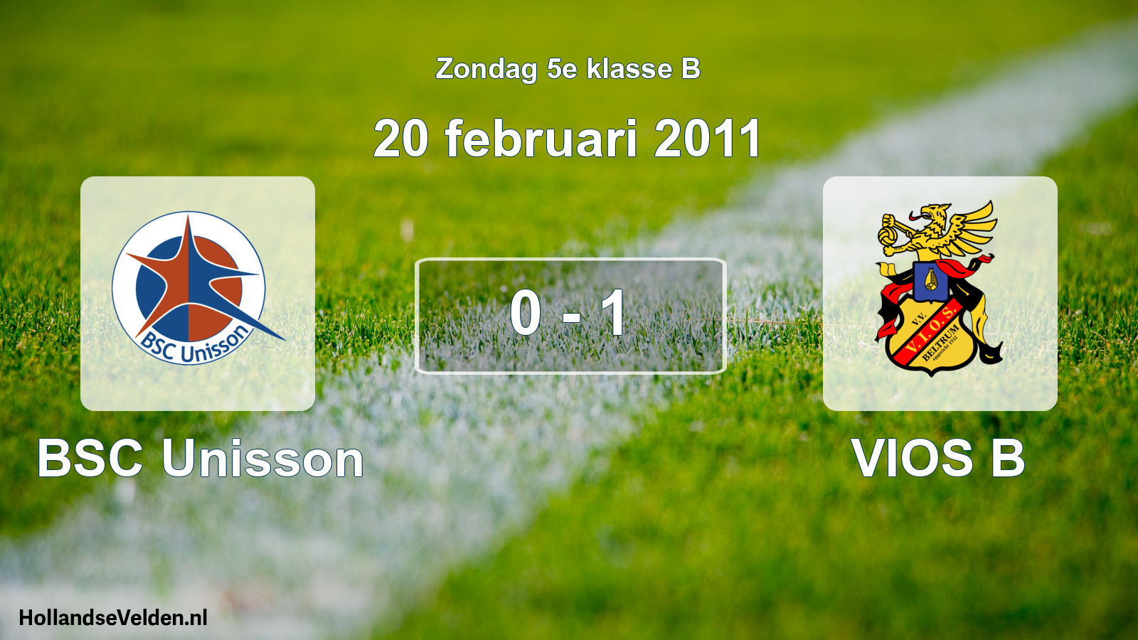 Total number of matches played: BSC Unisson - VIOS B 0 - 1 (20 February 2011)