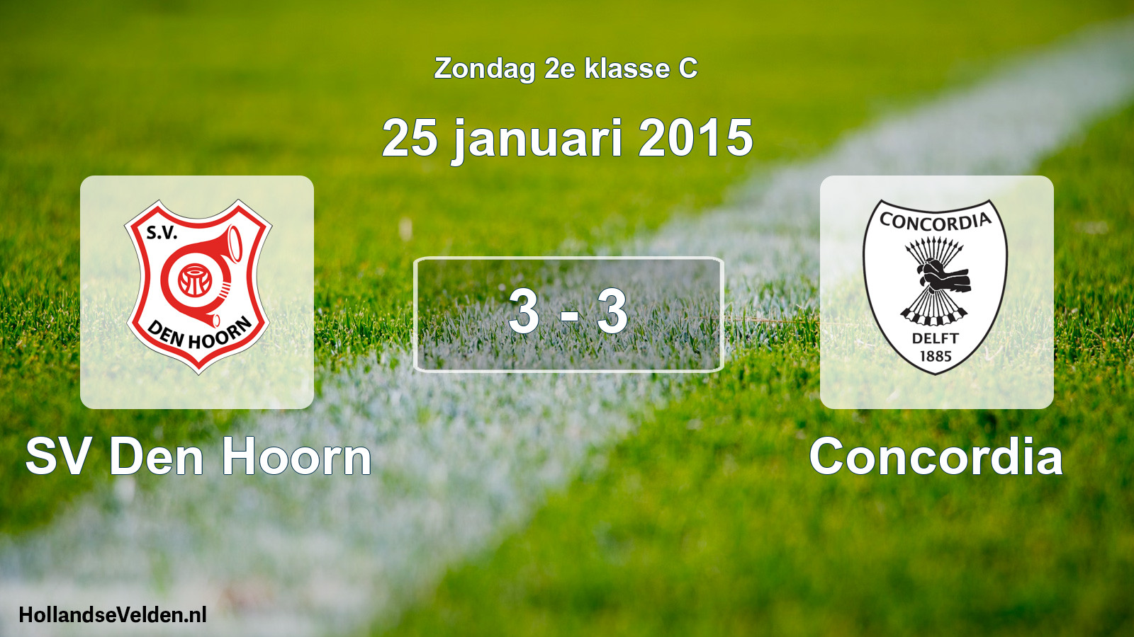 Total number of matches played: SV Den Hoorn - Concordia 3 - 3 (25 January 2015)