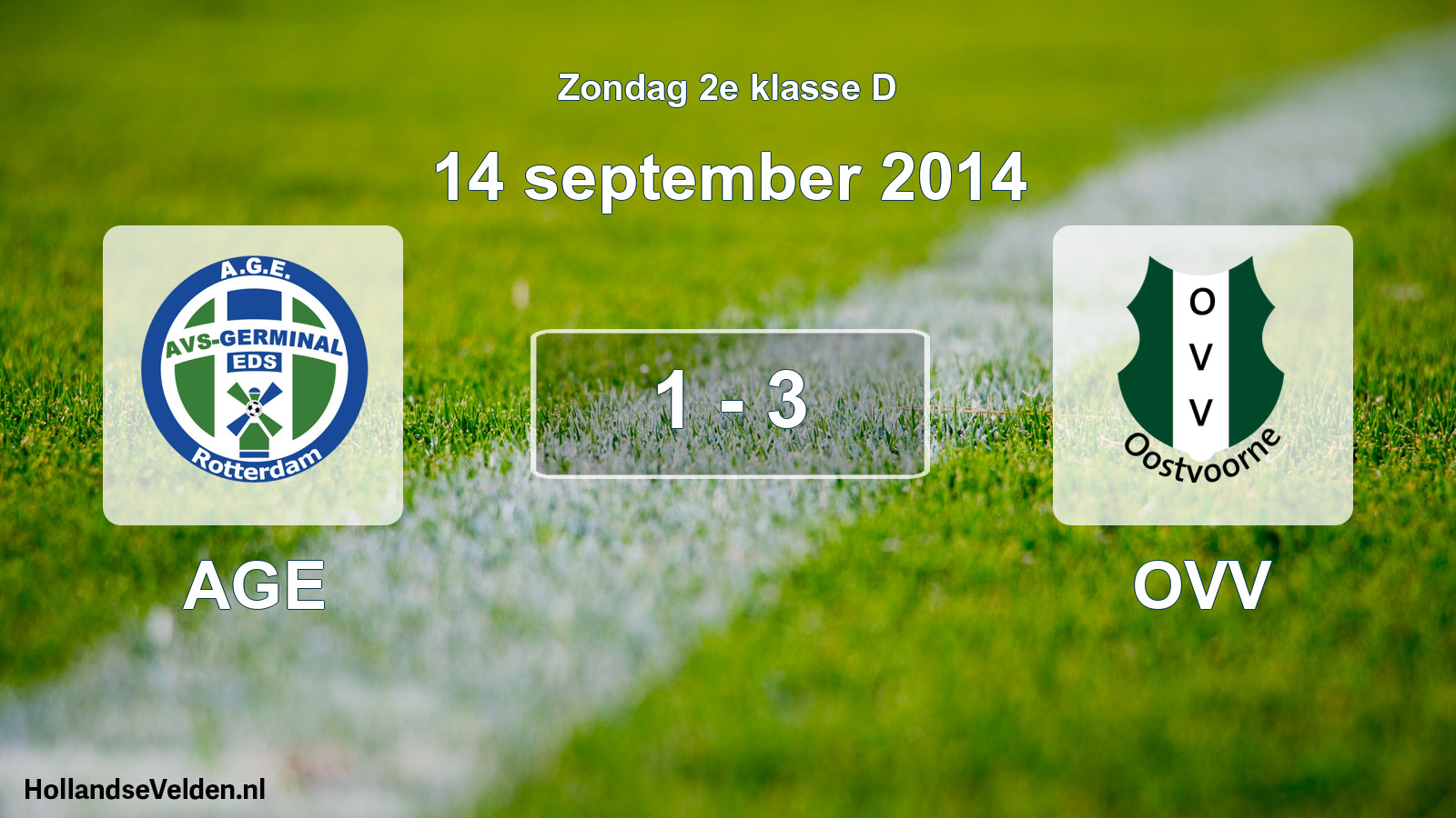 Total number of matches played: AGE - OVV 1 - 3 (14 September 2014)