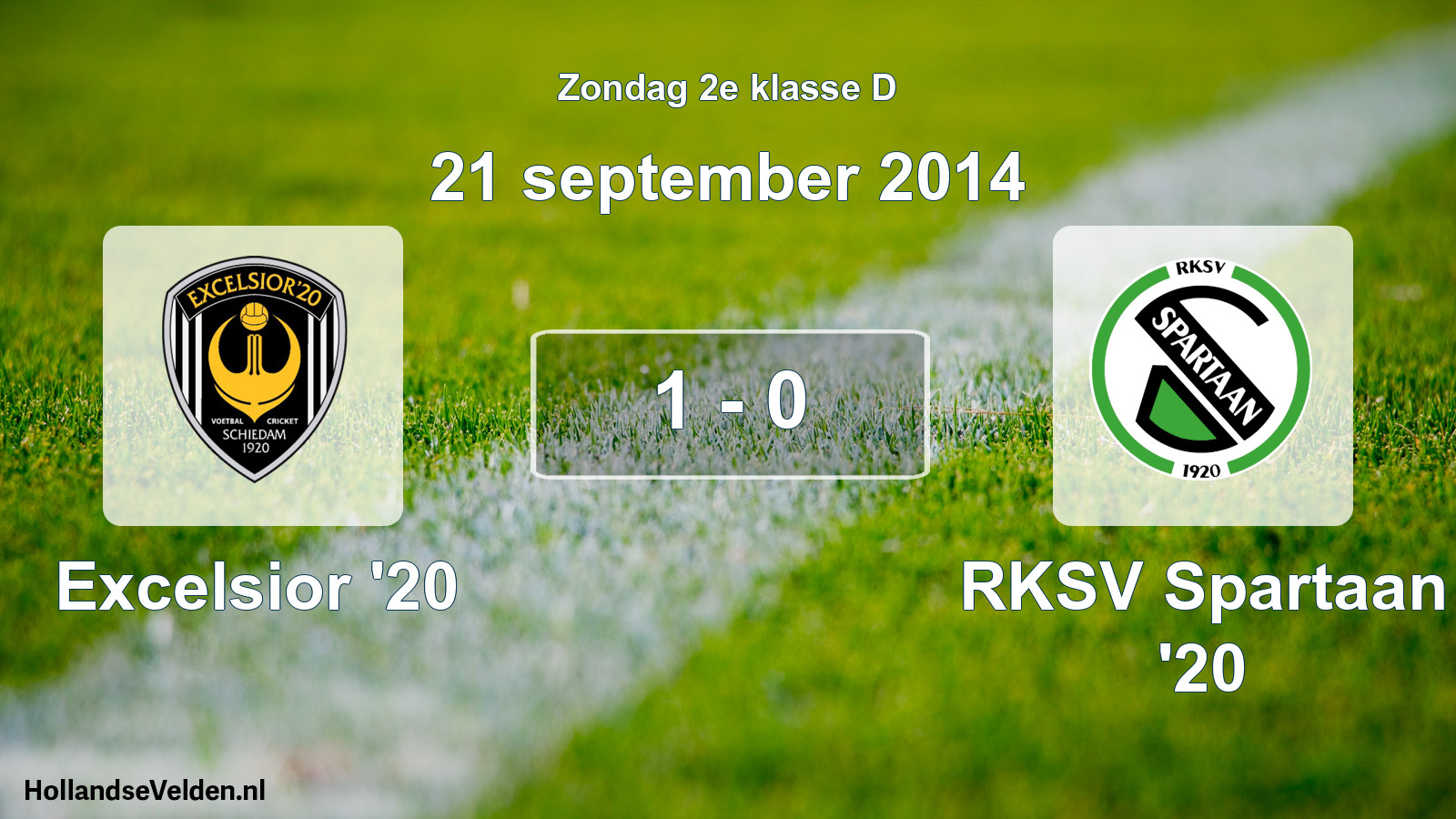 Total number of matches played: Excelsior '20 - RKSV Spartaan '20 1 - 0 (21 September 2014)