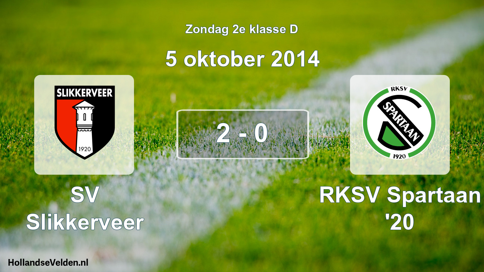 Total number of matches played: SV Slikkerveer - RKSV Spartaan '20 2 - 0 (5 October 2014)