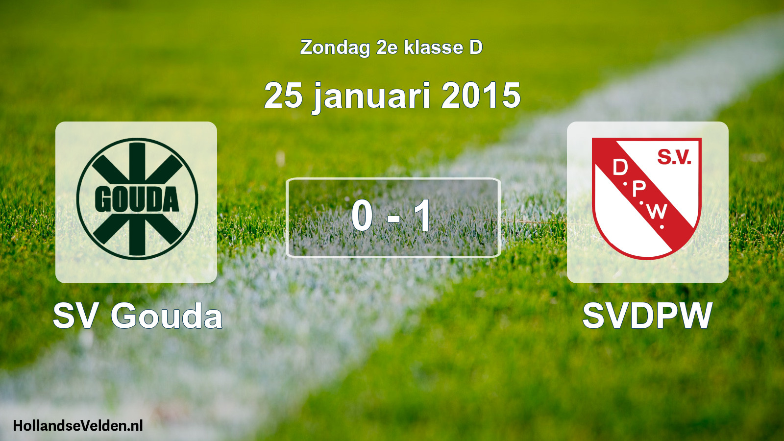 Total number of matches played: SV Gouda - SVDPW 0 - 1 (25 January 2015)