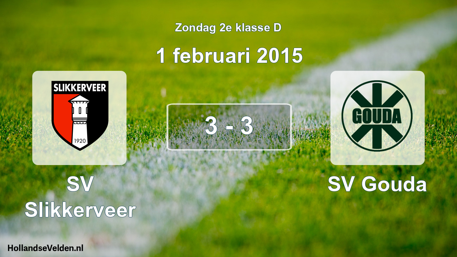 Total number of matches played: SV Slikkerveer - SV Gouda 3 - 3 (1 February 2015)