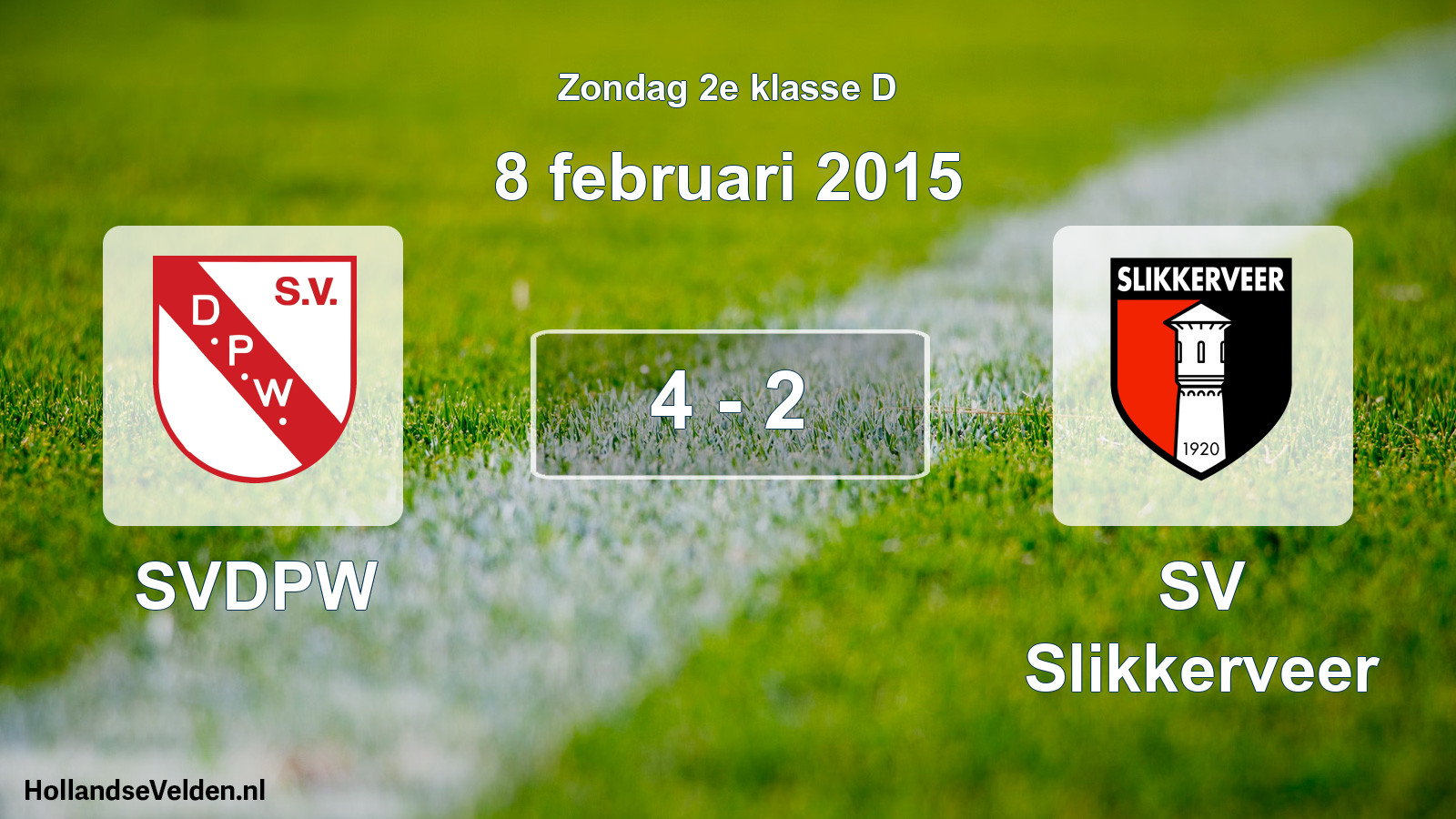 Total number of matches played: SVDPW - SV Slikkerveer 4 - 2 (8 February 2015)