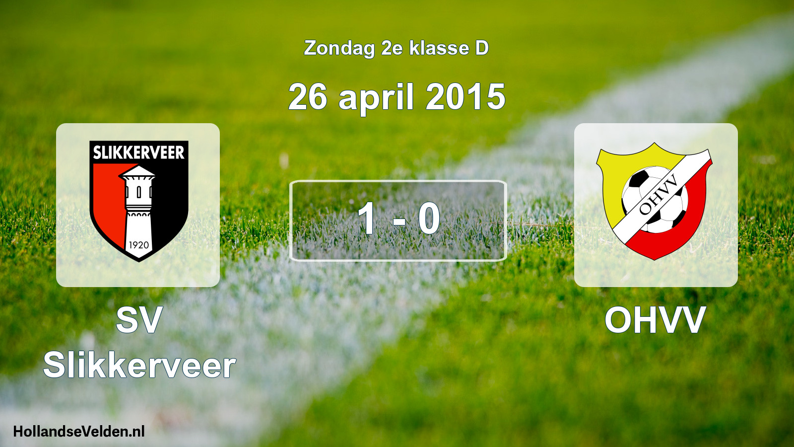 Total number of matches played: SV Slikkerveer - OHVV 1 - 0 (26 April 2015)