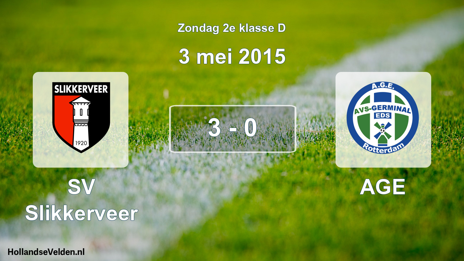 Total number of matches played: SV Slikkerveer - AGE 3 - 0 (3 May 2015)