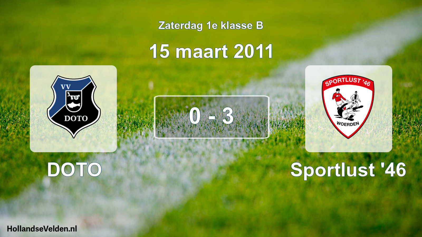 Total number of matches played: DOTO - Sportlust '46 0 - 3 (15 March 2011)