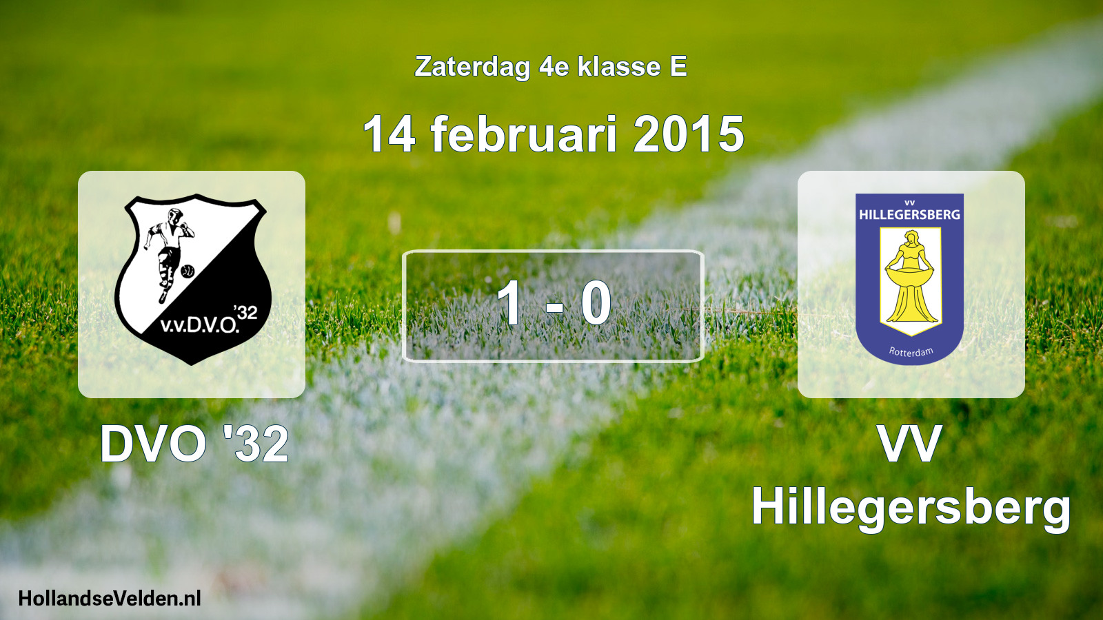 Total number of matches played: DVO '32 - VV Hillegersberg 1 - 0 (14 February 2015)