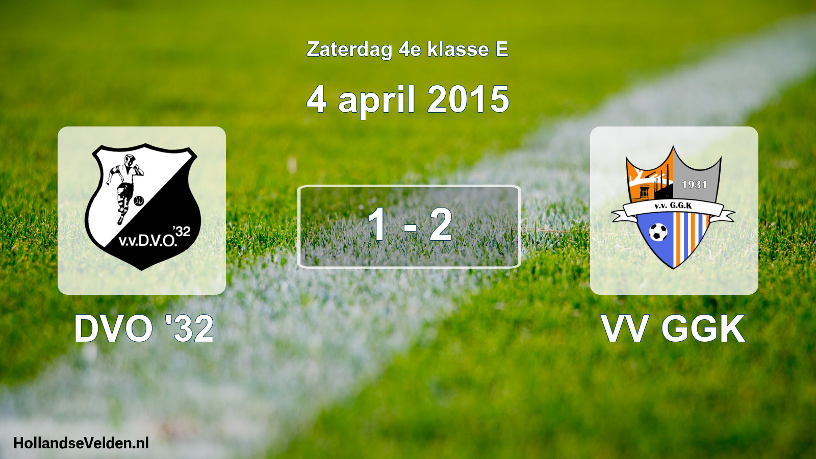 Total number of matches played: DVO '32 - VV GGK 1 - 2 (4 April 2015)