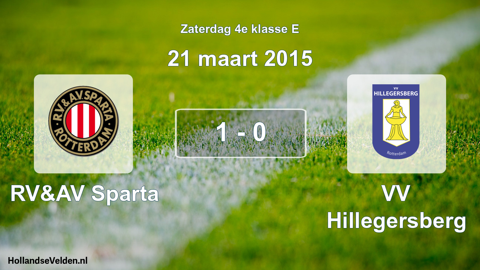 Total number of matches played: RV&AV Sparta - VV Hillegersberg 1 - 0 (21 March 2015)