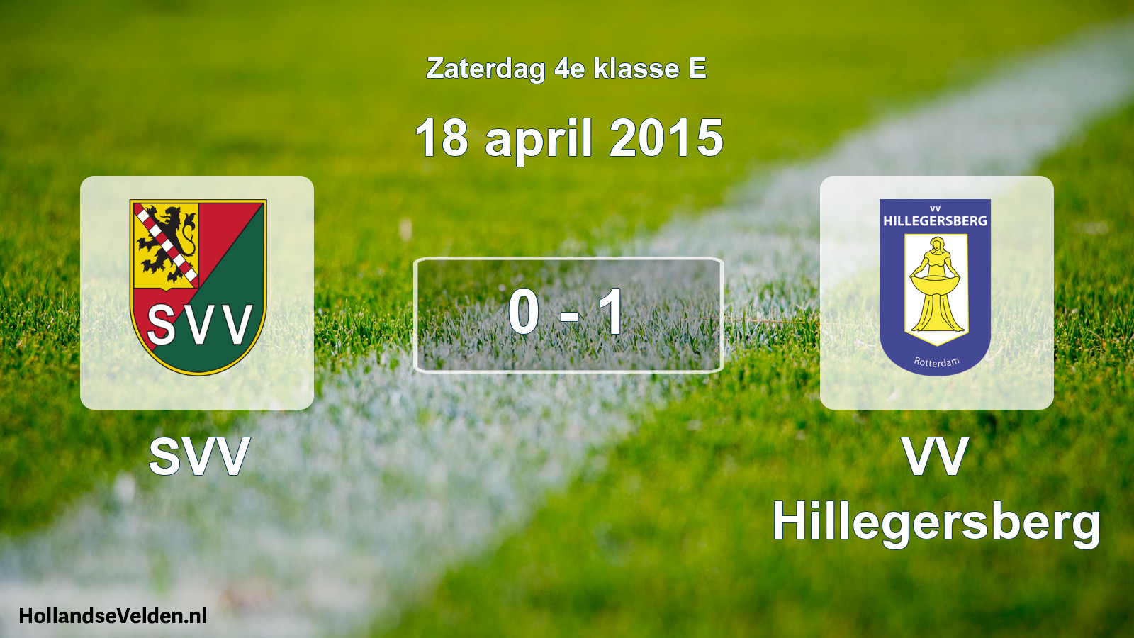 Total number of matches played: SVV - VV Hillegersberg 0 - 1 (18 April 2015)