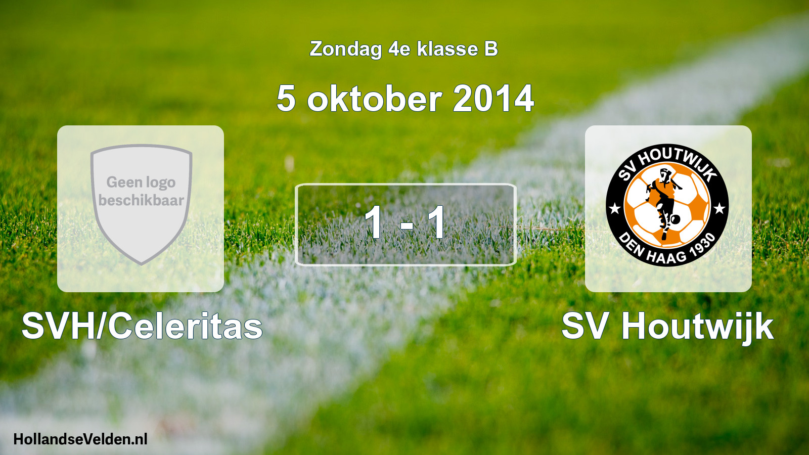 Total number of matches played: SVH/Celeritas - SV Houtwijk 1 - 1 (5 October 2014)