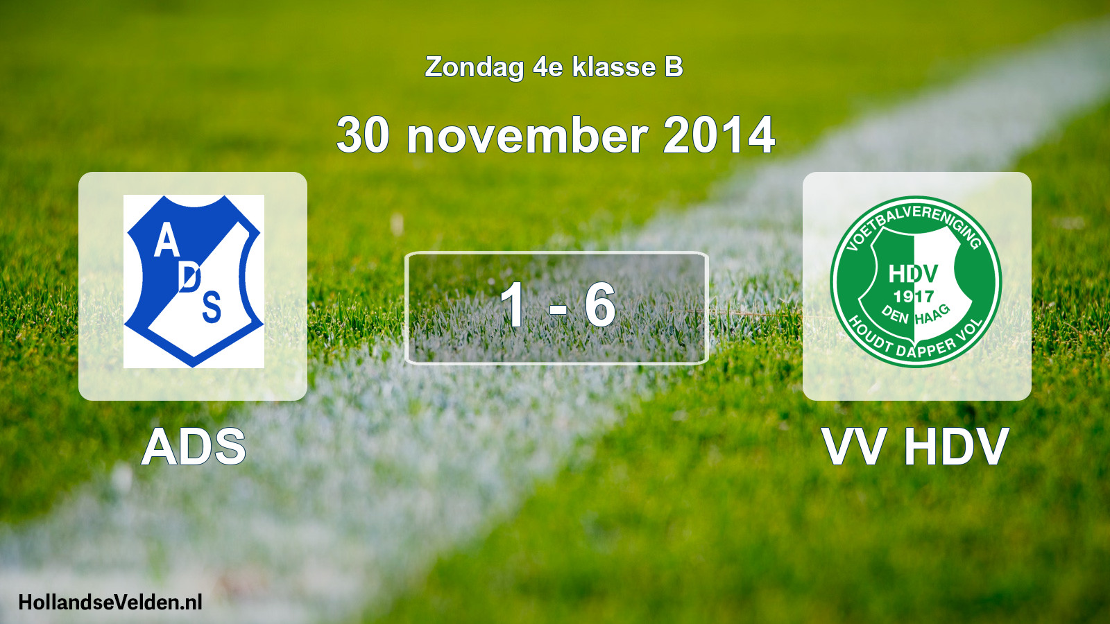 Total number of matches played: ADS - VV HDV 1 - 6 (30 November 2014)