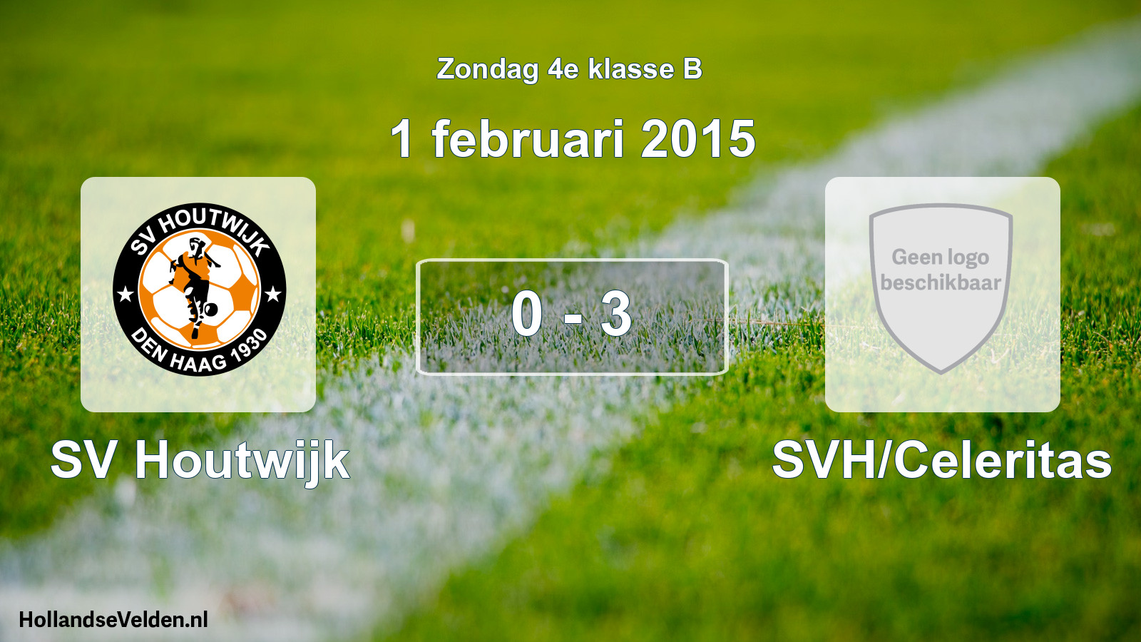 Total number of matches played: SV Houtwijk - SVH/Celeritas 0 - 3 (1 February 2015)
