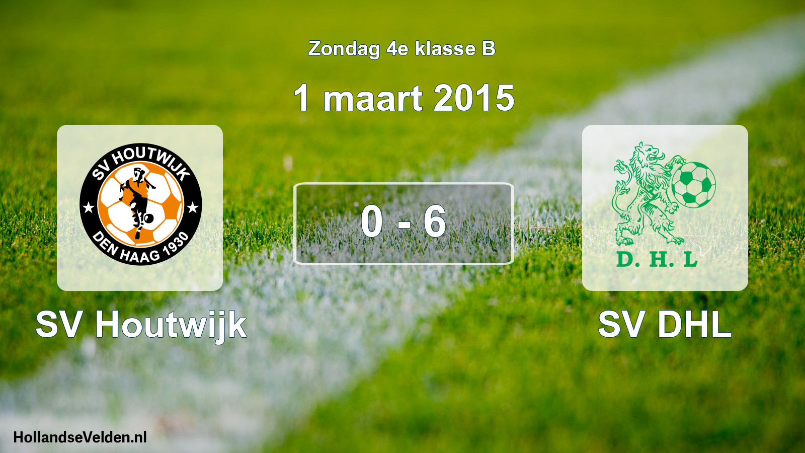 Total number of matches played: SV Houtwijk - SV DHL 0 - 6 (1 March 2015)