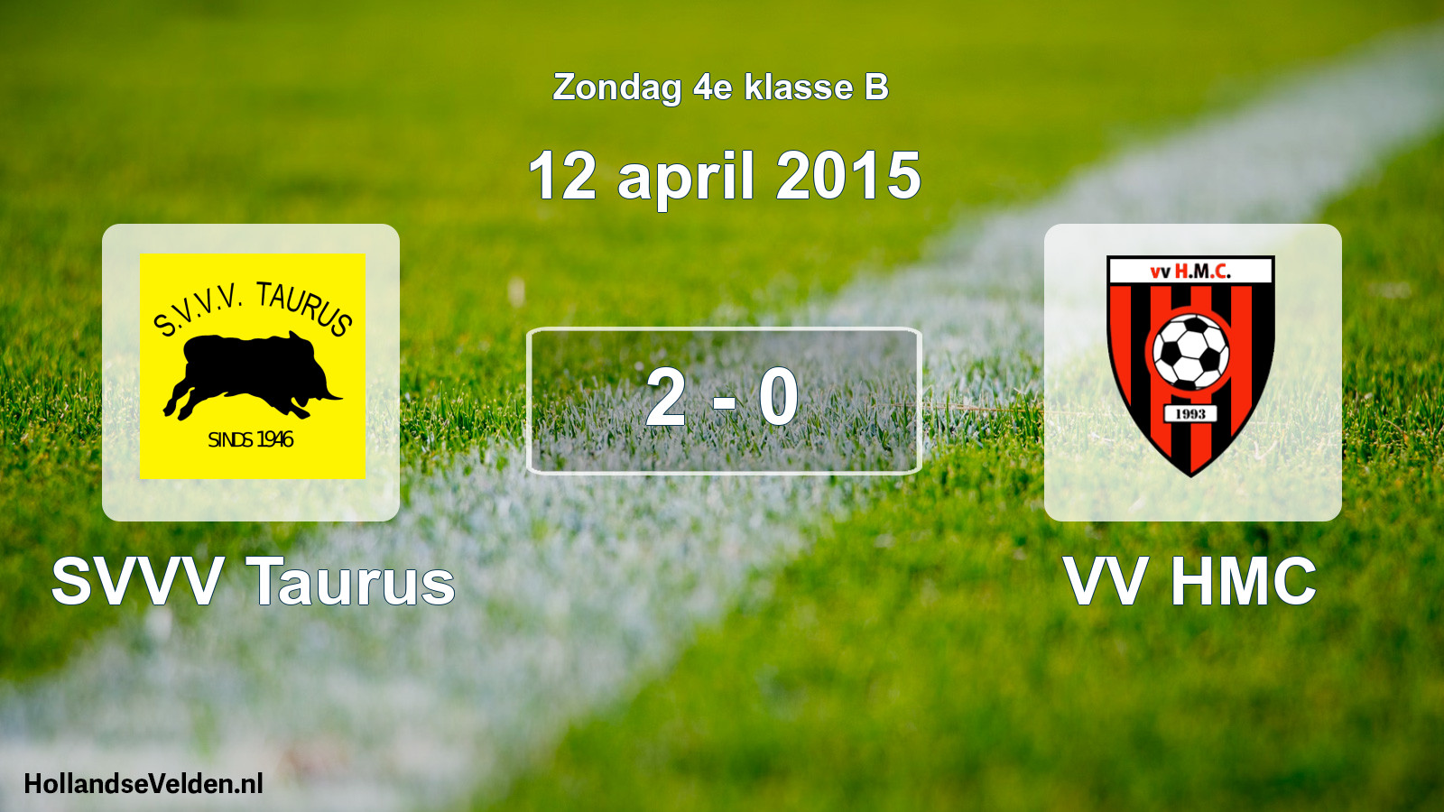 Total number of matches played: SVVV Taurus - VV HMC 2 - 0 (12 April 2015)